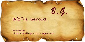 Bódi Gerold névjegykártya